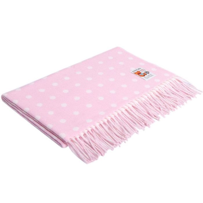 Foxford Super Soft Pink Spot Baby Blanket 75cm x 120cm