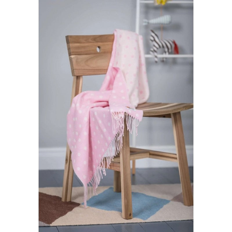 Foxford Super Soft Pink Spot Baby Blanket 75cm x 120cm