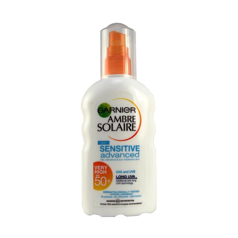 Garnier Ambre Solaire - Sensitive Advanced - Sun Cream Spray - SPF50 - 200ml - Medipharm Online - Cheap Online Pharmacy Dublin Ireland Europe Best Price