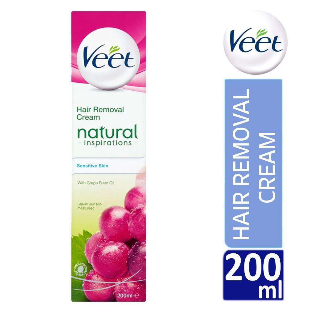 Veet Natural Inspirations Sensitive Skin Hair Removal Cream with Grape Seed Oil 200ml - Medipharm Online