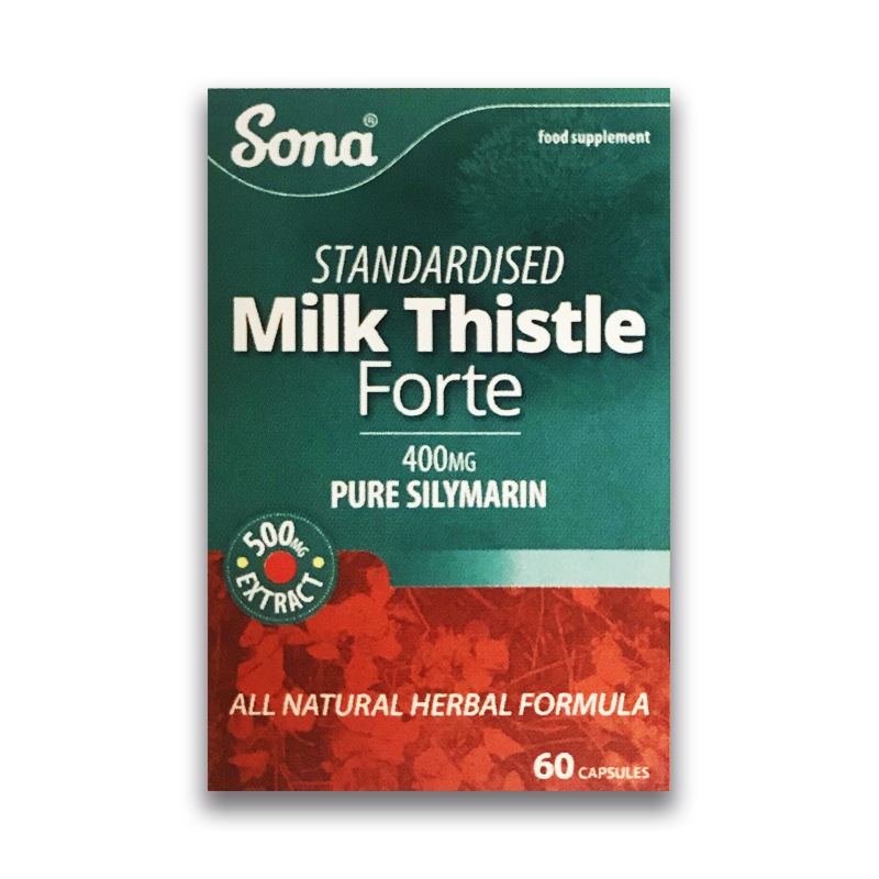 Sona - Standardised Milk Thistle Forte - 400mg - 60 capsules - Medipharm Online - Cheap Online Pharmacy Dublin Ireland Europe Best Price