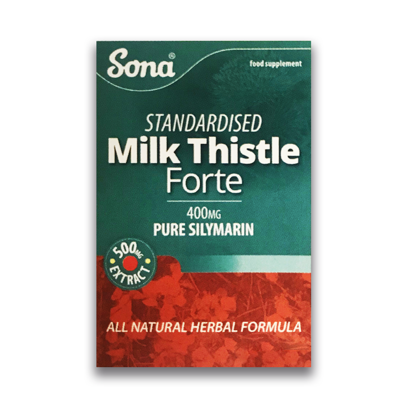 Sona - Standardised Milk Thistle Forte - 400mg - 30 capsules - Medipharm Online - Cheap Online Pharmacy Dublin Ireland Europe Best Price