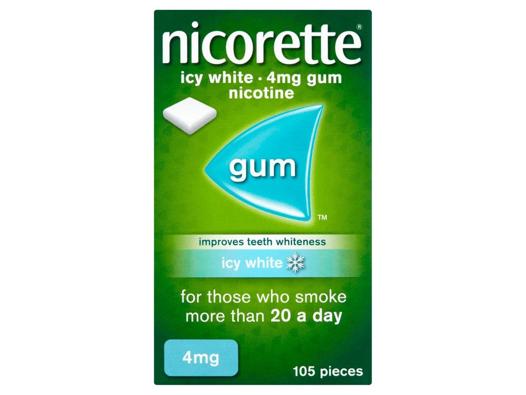Nicorette Icy White 4mg Medicated Chewing Gum - 105 Tabs - Medipharm Online