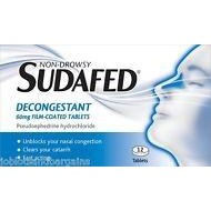 Sudafed 60mg Non-Drowsy Decongestant Film Coated 12 Tablets - Medipharm Online - Cheap Online Pharmacy Dublin Ireland Europe Best Price