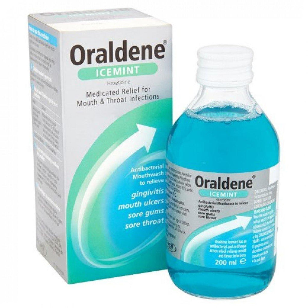 Oraldene Gargle/Mouthwash Mouth & Throat Infections IceMint 200ml - Medipharm Online