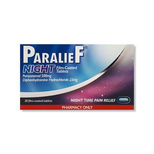 Paralief 500mg Night 20 Tablets - Medipharm Online