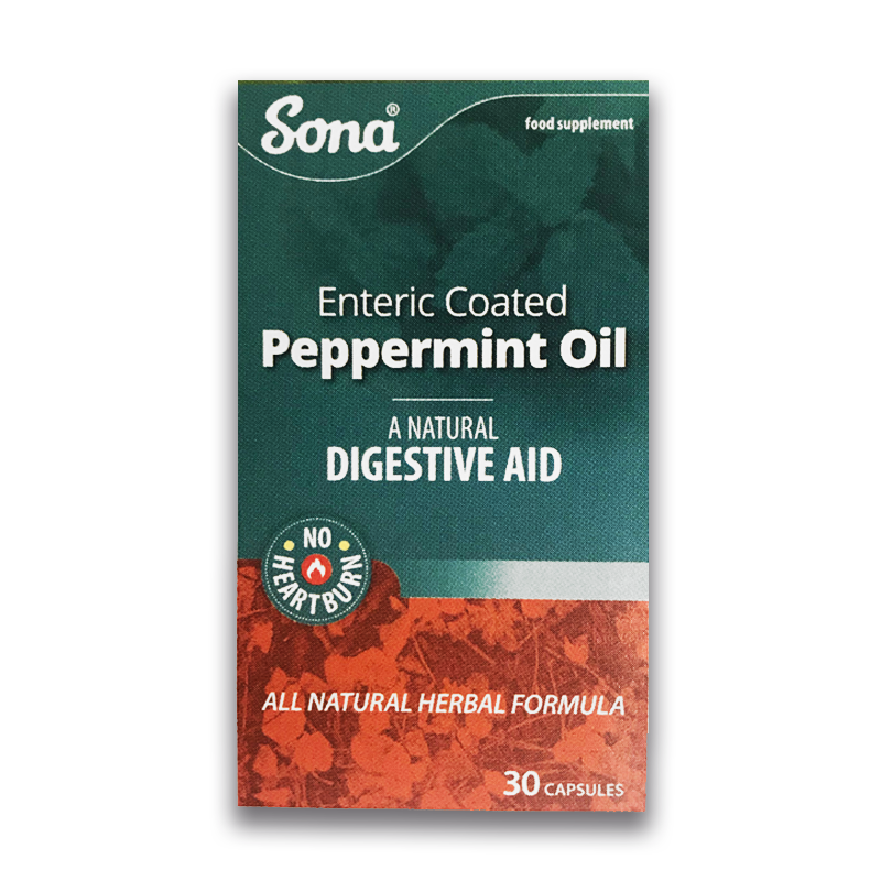 Sona - Peppermint Oil Enteric Coated - Natural Digestive Aid - 30 capsules - Medipharm Online - Cheap Online Pharmacy Dublin Ireland Europe Best Price