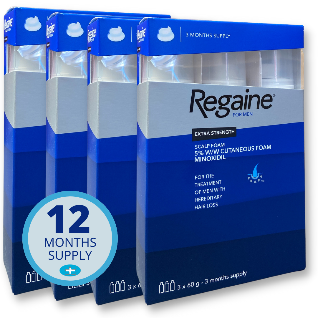 Regaine For Men Extra Strength Foam 5% Minoxidil 3,6,9,12 Months Supply