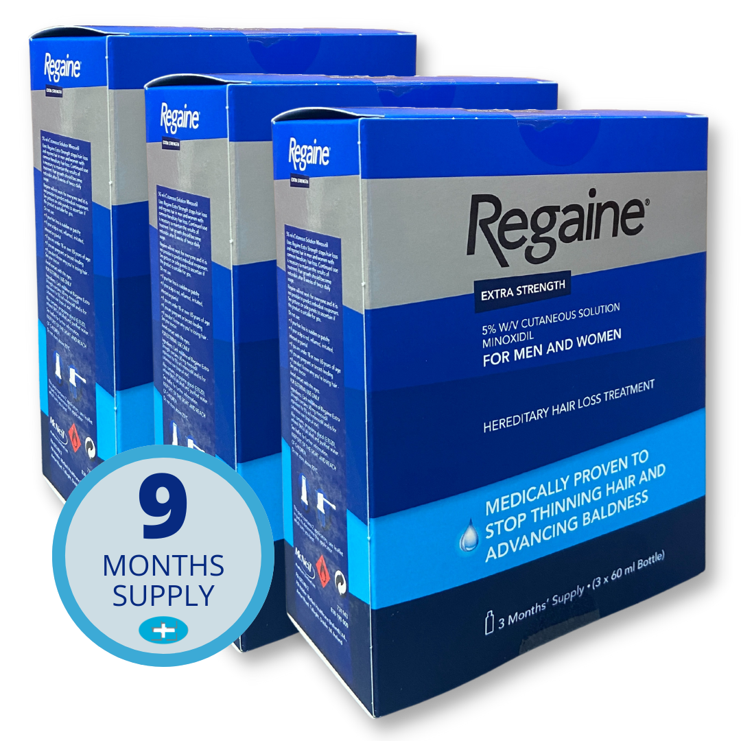 Regaine Extra Strength Solution For Men and Women 5% Minoxidil 3, 6, 9 & 12 Months Supply (60ml)