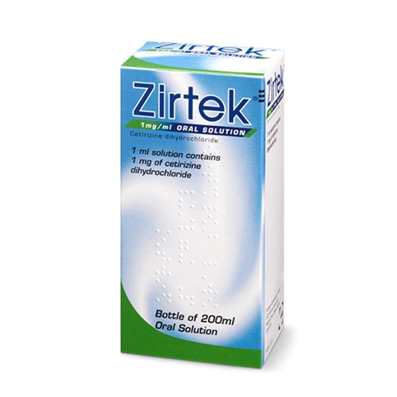 Zirtek Liquid Cetirizine 1mg/ml Oral Solution 200ml - Medipharm Online - Cheap Online Pharmacy Dublin Ireland Europe Best Price
